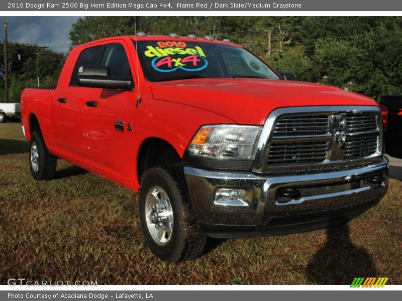 Flame Red / Dark Slate/Medium Graystone 2010 Dodge Ram 2500 Big Horn Edition Mega Cab 4x4