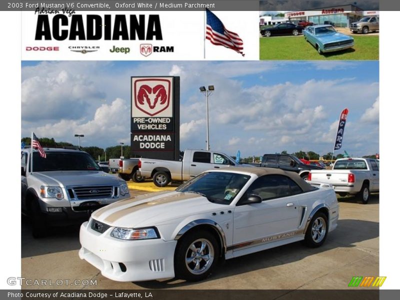 Oxford White / Medium Parchment 2003 Ford Mustang V6 Convertible