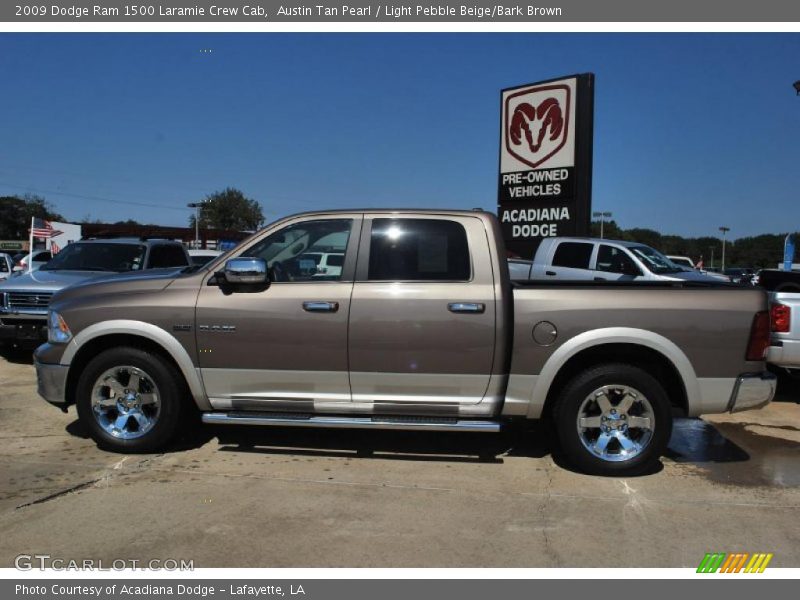 Austin Tan Pearl / Light Pebble Beige/Bark Brown 2009 Dodge Ram 1500 Laramie Crew Cab