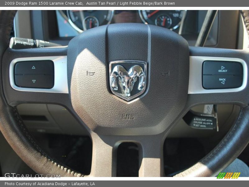 Austin Tan Pearl / Light Pebble Beige/Bark Brown 2009 Dodge Ram 1500 Laramie Crew Cab
