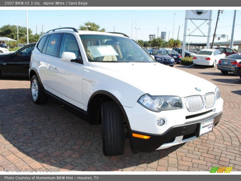 Alpine White / Sand Beige 2007 BMW X3 3.0si