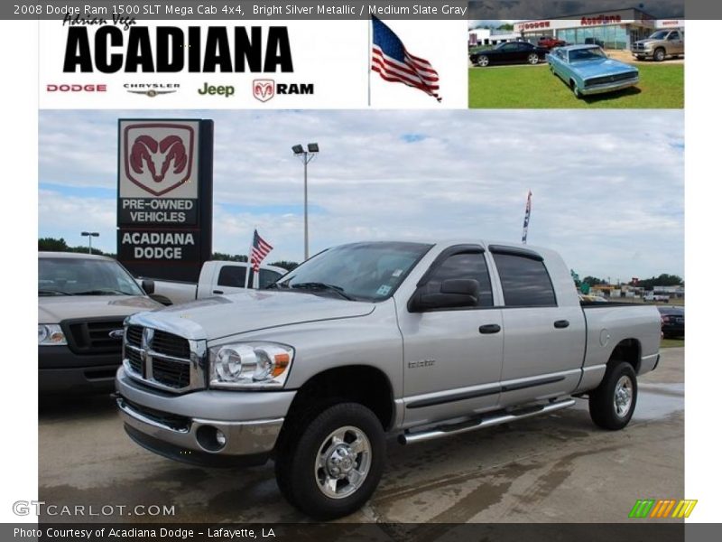 Bright Silver Metallic / Medium Slate Gray 2008 Dodge Ram 1500 SLT Mega Cab 4x4