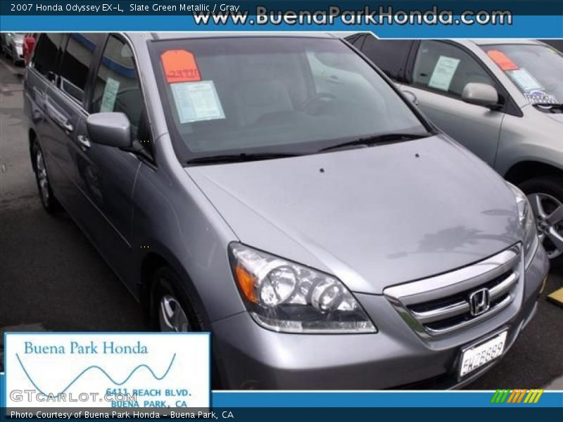 Slate Green Metallic / Gray 2007 Honda Odyssey EX-L