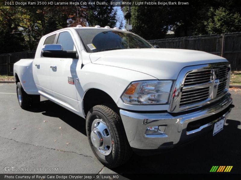 Front 3/4 View of 2011 Ram 3500 HD Laramie Mega Cab 4x4 Dually