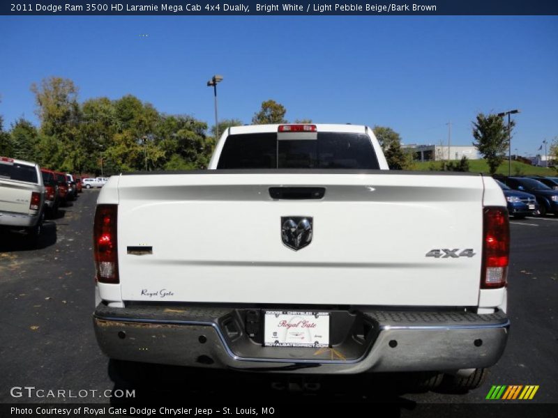 Bright White / Light Pebble Beige/Bark Brown 2011 Dodge Ram 3500 HD Laramie Mega Cab 4x4 Dually