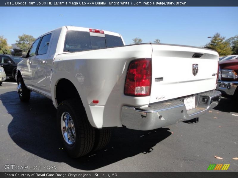 Bright White / Light Pebble Beige/Bark Brown 2011 Dodge Ram 3500 HD Laramie Mega Cab 4x4 Dually