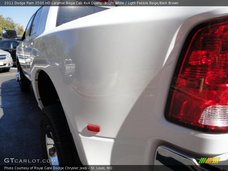 Bright White / Light Pebble Beige/Bark Brown 2011 Dodge Ram 3500 HD Laramie Mega Cab 4x4 Dually