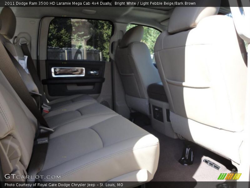 Bright White / Light Pebble Beige/Bark Brown 2011 Dodge Ram 3500 HD Laramie Mega Cab 4x4 Dually