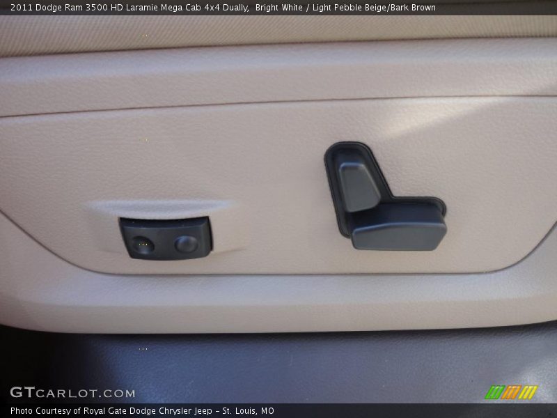 Bright White / Light Pebble Beige/Bark Brown 2011 Dodge Ram 3500 HD Laramie Mega Cab 4x4 Dually