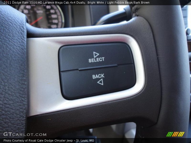 Bright White / Light Pebble Beige/Bark Brown 2011 Dodge Ram 3500 HD Laramie Mega Cab 4x4 Dually