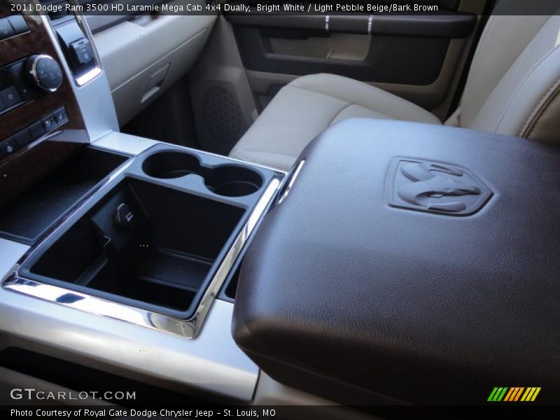 Bright White / Light Pebble Beige/Bark Brown 2011 Dodge Ram 3500 HD Laramie Mega Cab 4x4 Dually