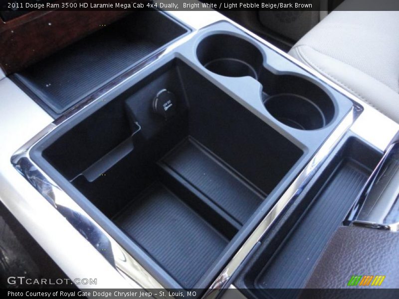 Bright White / Light Pebble Beige/Bark Brown 2011 Dodge Ram 3500 HD Laramie Mega Cab 4x4 Dually
