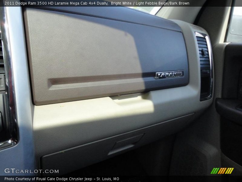 Bright White / Light Pebble Beige/Bark Brown 2011 Dodge Ram 3500 HD Laramie Mega Cab 4x4 Dually