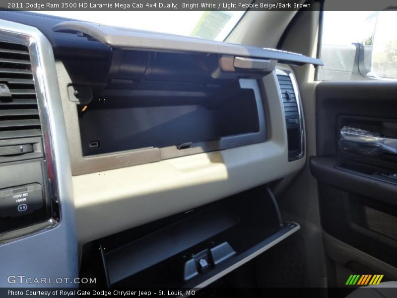 Bright White / Light Pebble Beige/Bark Brown 2011 Dodge Ram 3500 HD Laramie Mega Cab 4x4 Dually
