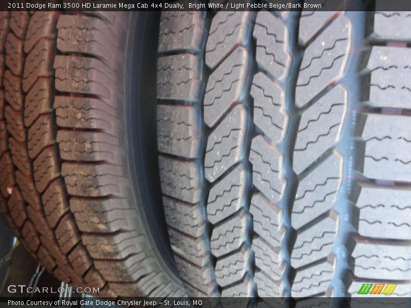 Bright White / Light Pebble Beige/Bark Brown 2011 Dodge Ram 3500 HD Laramie Mega Cab 4x4 Dually