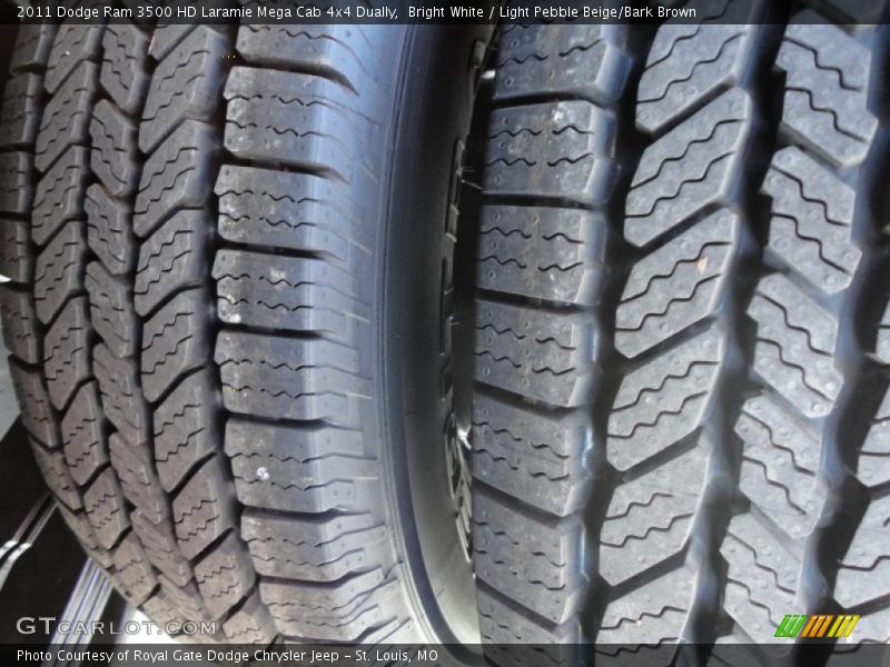 Bright White / Light Pebble Beige/Bark Brown 2011 Dodge Ram 3500 HD Laramie Mega Cab 4x4 Dually