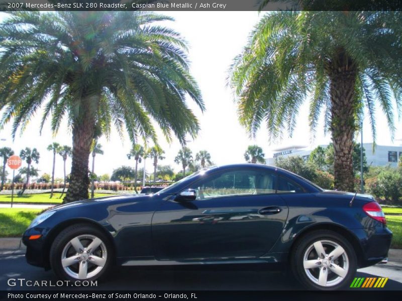 Caspian Blue Metallic / Ash Grey 2007 Mercedes-Benz SLK 280 Roadster