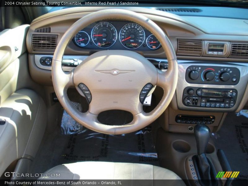 Inferno Red Pearl / Sandstone 2004 Chrysler Sebring Touring Convertible