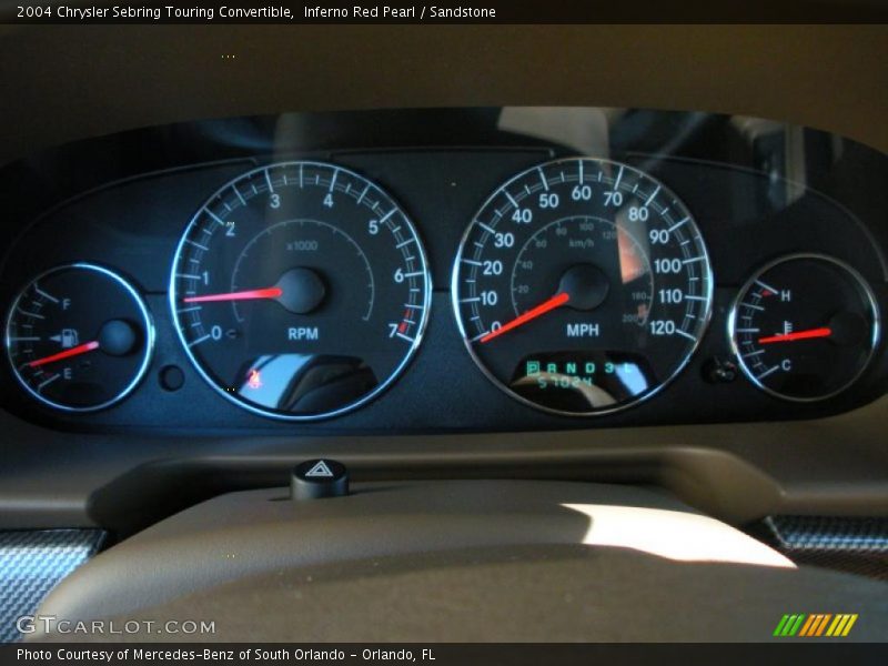Inferno Red Pearl / Sandstone 2004 Chrysler Sebring Touring Convertible