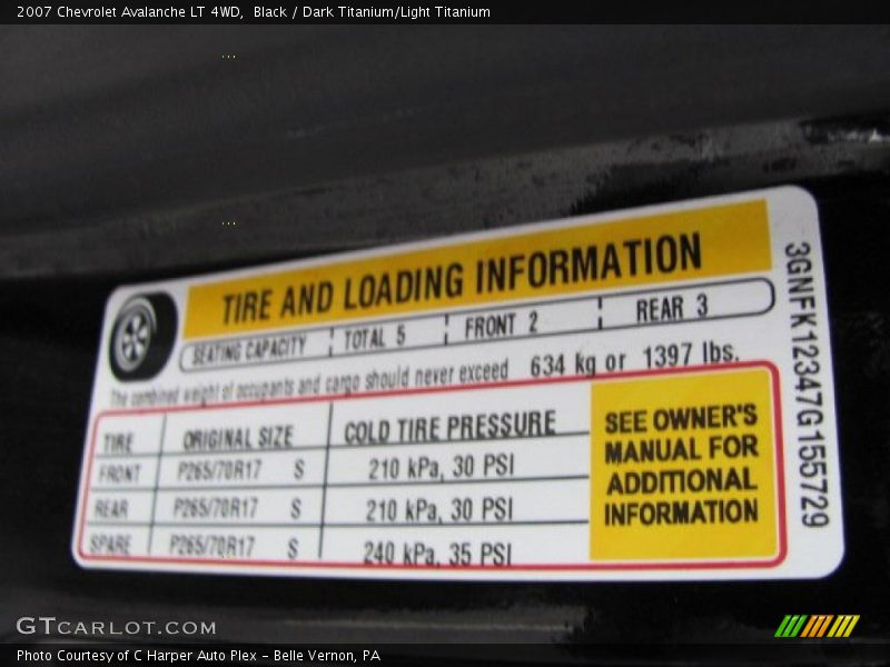 Black / Dark Titanium/Light Titanium 2007 Chevrolet Avalanche LT 4WD