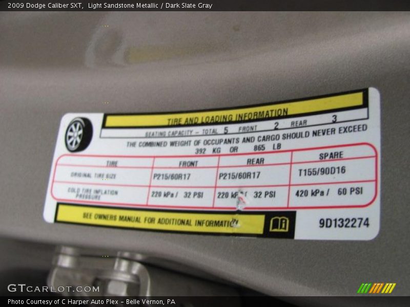 Light Sandstone Metallic / Dark Slate Gray 2009 Dodge Caliber SXT