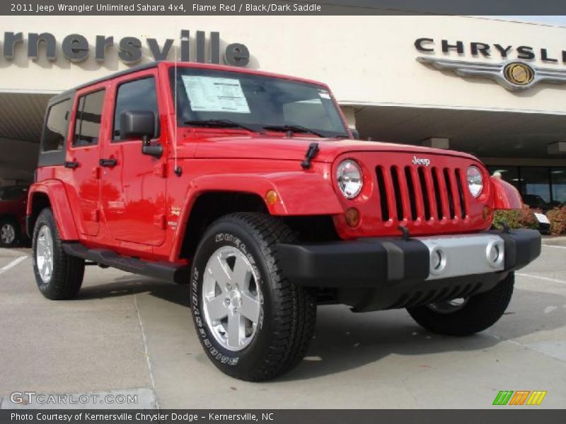 Flame Red / Black/Dark Saddle 2011 Jeep Wrangler Unlimited Sahara 4x4