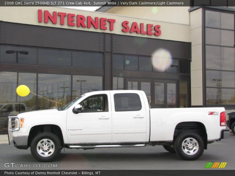 Summit White / Very Dark Cashmere/Light Cashmere 2008 GMC Sierra 2500HD SLT Z71 Crew Cab 4x4