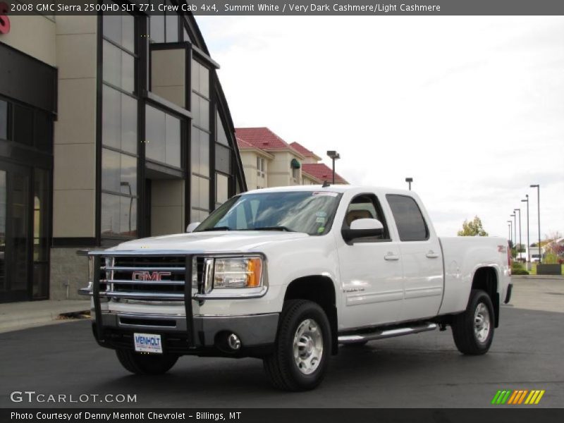 Summit White / Very Dark Cashmere/Light Cashmere 2008 GMC Sierra 2500HD SLT Z71 Crew Cab 4x4