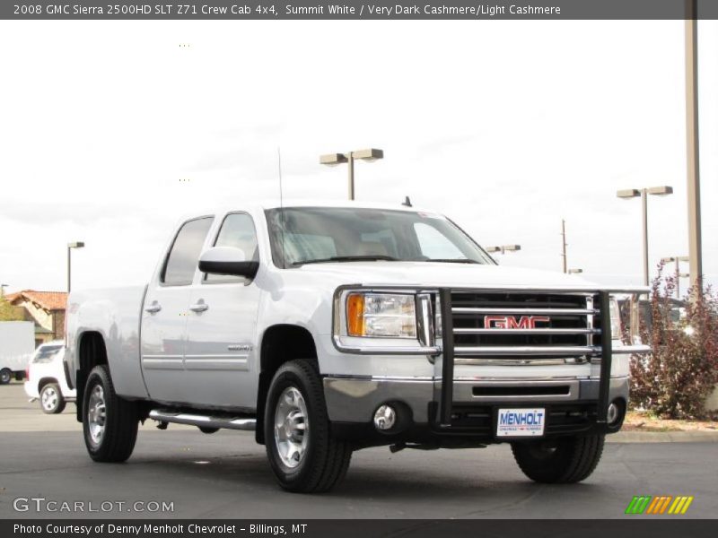 Summit White / Very Dark Cashmere/Light Cashmere 2008 GMC Sierra 2500HD SLT Z71 Crew Cab 4x4