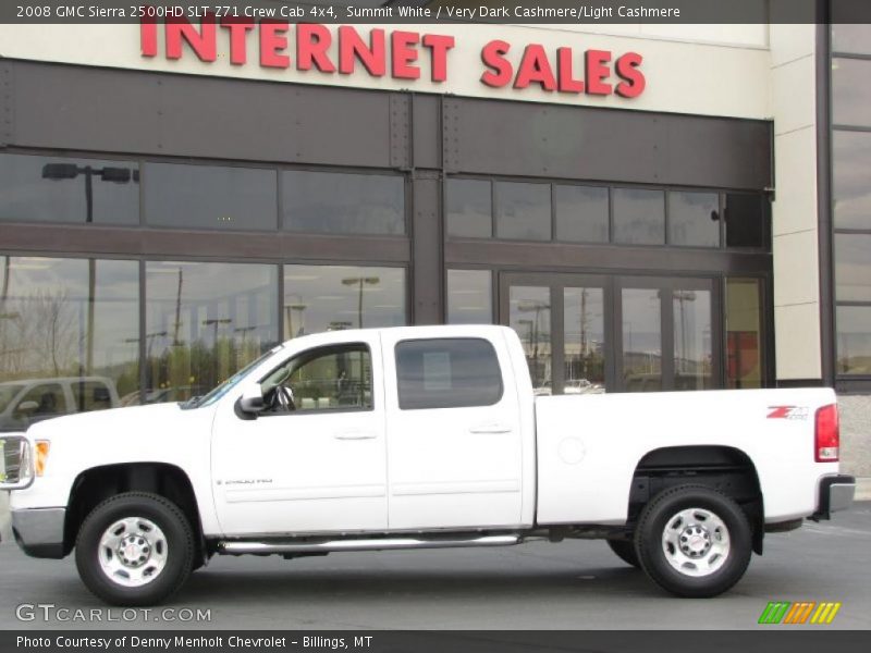 Summit White / Very Dark Cashmere/Light Cashmere 2008 GMC Sierra 2500HD SLT Z71 Crew Cab 4x4