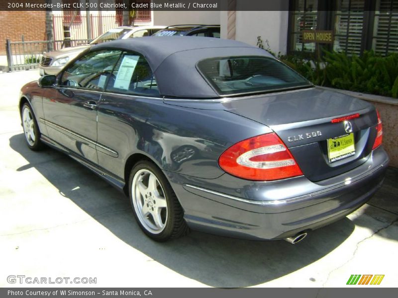 Cadet Blue Metallic / Charcoal 2004 Mercedes-Benz CLK 500 Cabriolet