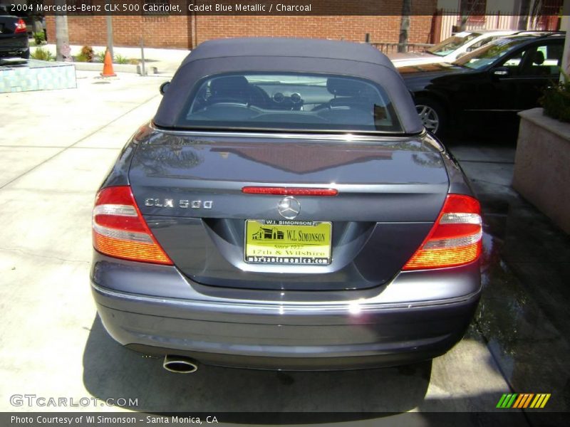 Cadet Blue Metallic / Charcoal 2004 Mercedes-Benz CLK 500 Cabriolet