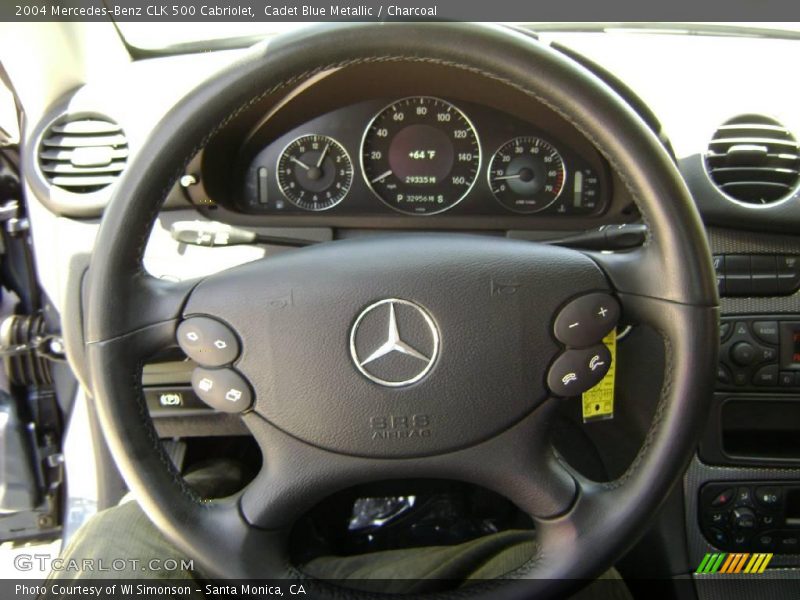 Cadet Blue Metallic / Charcoal 2004 Mercedes-Benz CLK 500 Cabriolet