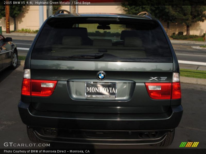 Highland Green Metallic / Sand Beige 2005 BMW X5 4.4i