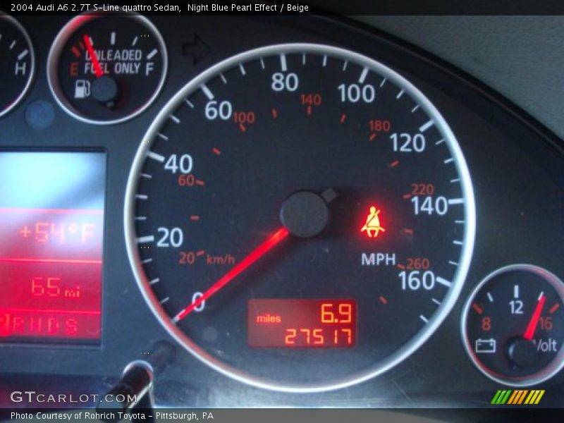 Night Blue Pearl Effect / Beige 2004 Audi A6 2.7T S-Line quattro Sedan