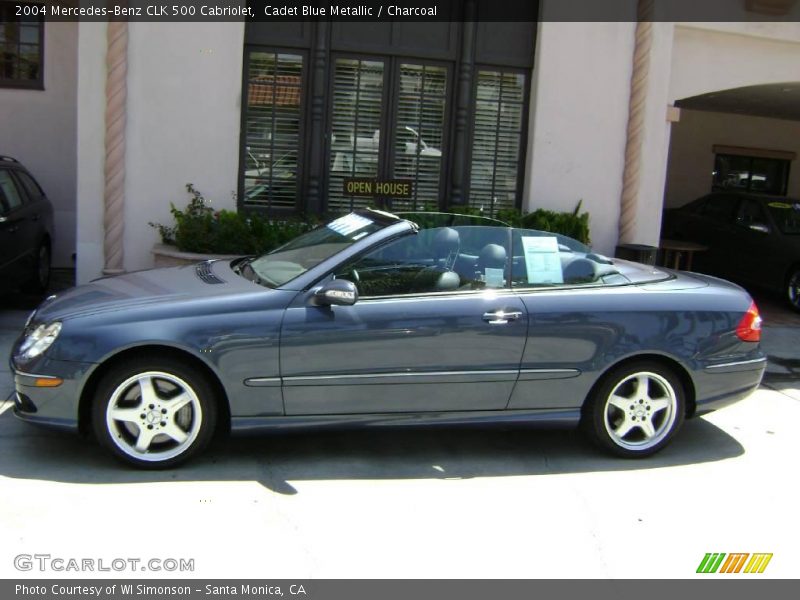 Cadet Blue Metallic / Charcoal 2004 Mercedes-Benz CLK 500 Cabriolet