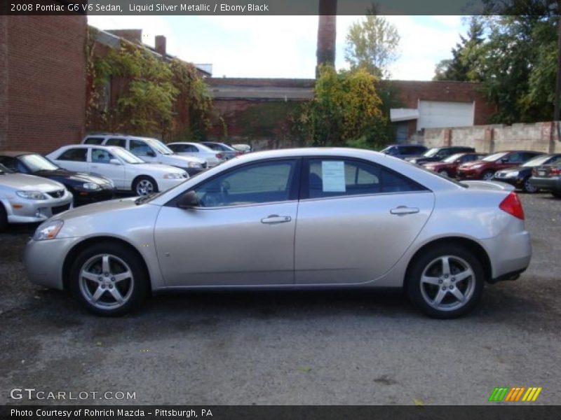 Liquid Silver Metallic / Ebony Black 2008 Pontiac G6 V6 Sedan