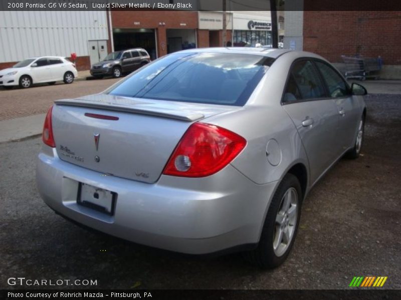 Liquid Silver Metallic / Ebony Black 2008 Pontiac G6 V6 Sedan