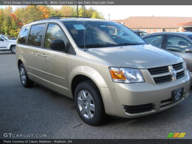 White Gold Pearl / Dark Slate Gray/Light Shale 2010 Dodge Grand Caravan SE