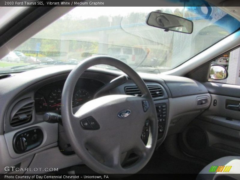 Vibrant White / Medium Graphite 2003 Ford Taurus SES