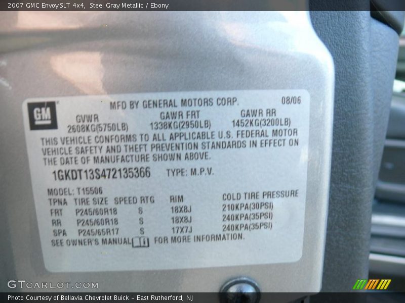 Steel Gray Metallic / Ebony 2007 GMC Envoy SLT 4x4