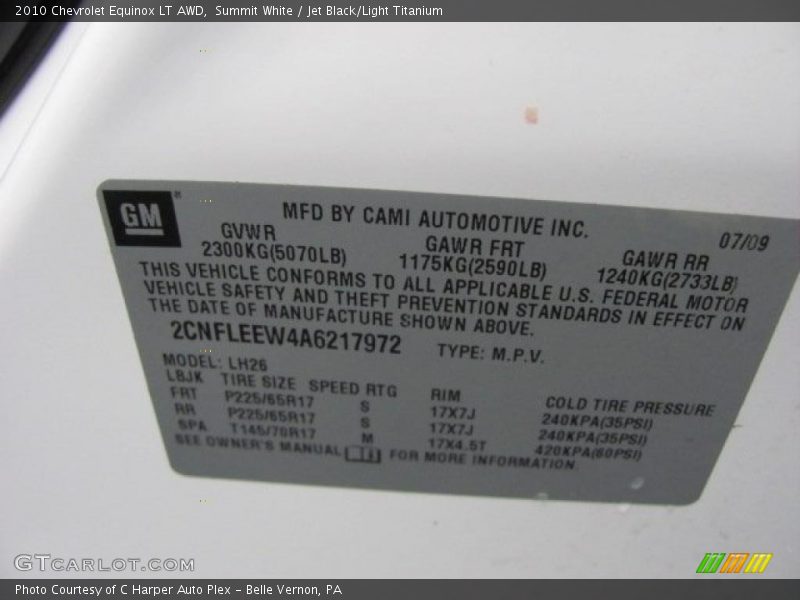 Summit White / Jet Black/Light Titanium 2010 Chevrolet Equinox LT AWD