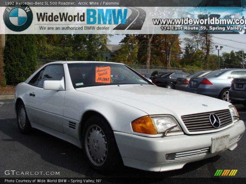 Arctic White / Palomino 1992 Mercedes-Benz SL 500 Roadster