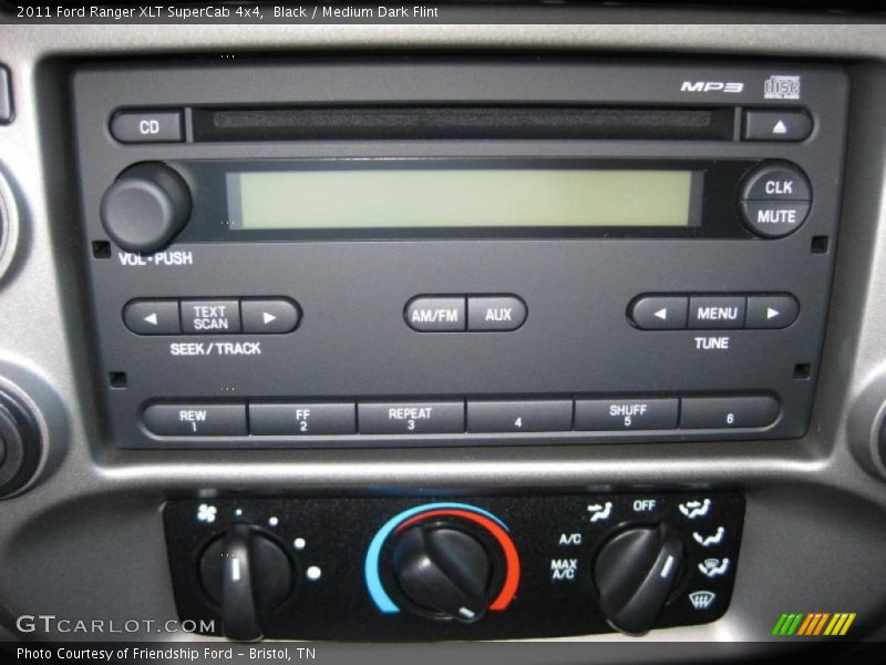 Controls of 2011 Ranger XLT SuperCab 4x4