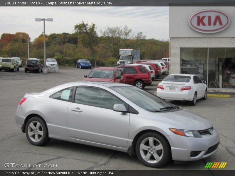 Alabaster Silver Metallic / Gray 2008 Honda Civic EX-L Coupe