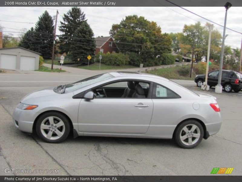 Alabaster Silver Metallic / Gray 2008 Honda Civic EX-L Coupe