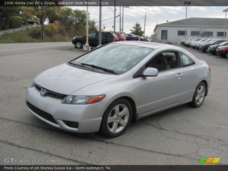 Alabaster Silver Metallic / Gray 2008 Honda Civic EX-L Coupe