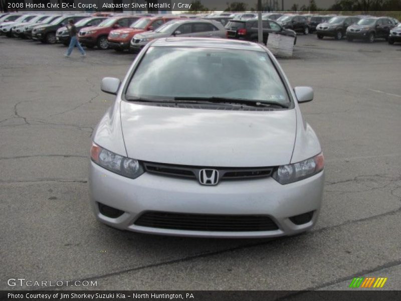 Alabaster Silver Metallic / Gray 2008 Honda Civic EX-L Coupe