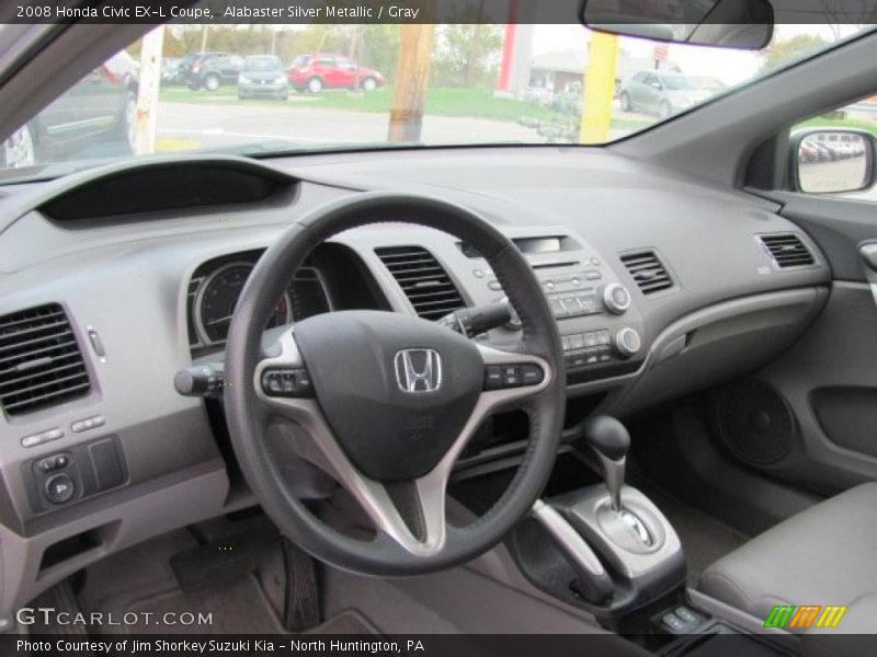 Alabaster Silver Metallic / Gray 2008 Honda Civic EX-L Coupe