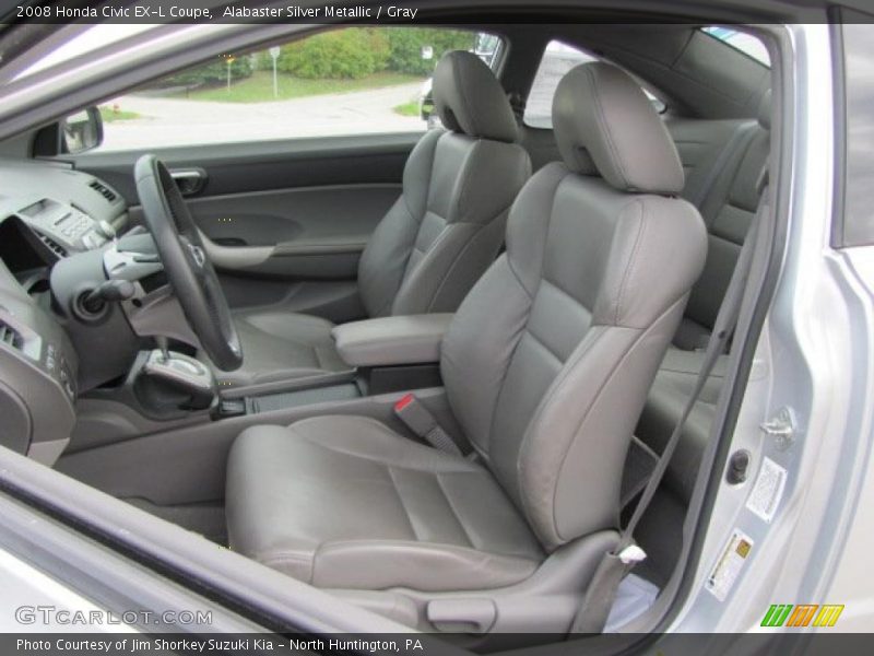 Alabaster Silver Metallic / Gray 2008 Honda Civic EX-L Coupe